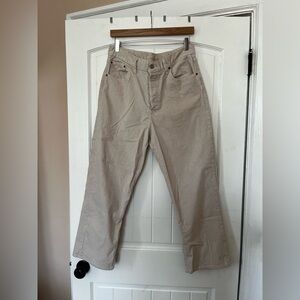 Levi's Beige Corduroy Pants | Ribcage straight leg with button fly | Size 32